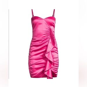 LIKELY hot pink silky dress ‎ size 4